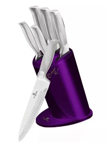 BERLINGERHAUS Sada nožů ve stojanu 6 ks Royal Purple Metallic Line Kikoza Collection BH-2270