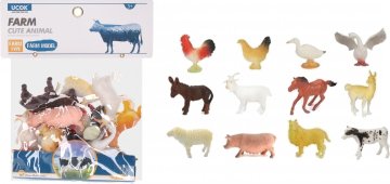 Wiky Zvířátka figurky farma 12 ks set 10 cm