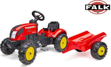 Falk šlapací traktor 2058L Country Farmer s vlečkou - červený