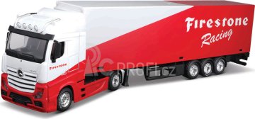 Bburago 1:43 Truck with trailer MB Actros Gigaspace Firestone