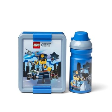 LEGO® City svačinový set (láhev a box) - modrá