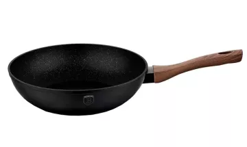 BERLINGERHAUS Pánev WOK s mramorovým povrchem 28 cm EBONY Line Rosewood BH-1719