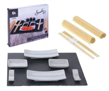 EXCELLENT Sushi set porcelán/břidlice/bambus sada 11ks KO-210000010