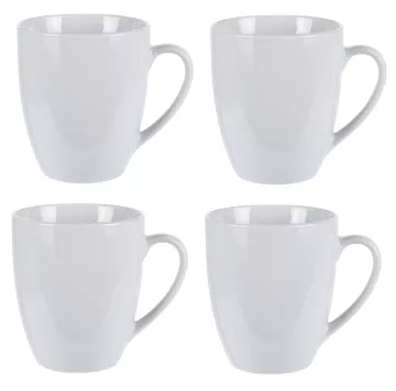 EXCELLENT Hrnek porcelánový sada 4 ks bílá 380 ml KO-628100160