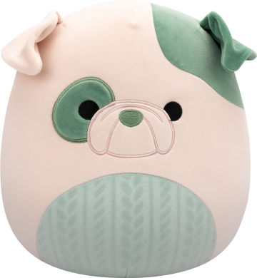 SQUISHMALLOWS Buldok s pleteným bříškem - Augustine, 30 cm