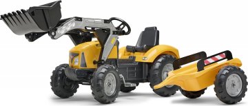 FALK Traktor šlapací SUPER LOADER 2054AM s nakladačem a přívěsem - žlutý