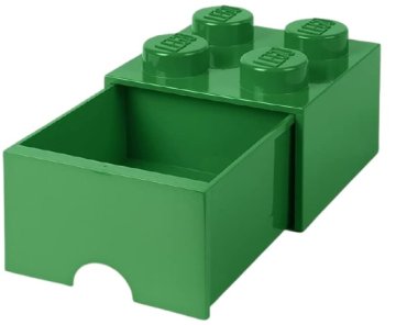 LEGO úložný box 4 s šuplíkem - tmavě zelená