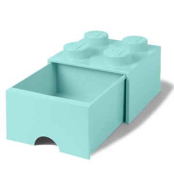 LEGO úložný box 4 s šuplíkem - aqua