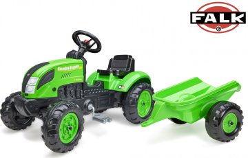 Falk Šlapací traktor 2057L Country Farmer s přívěsem - zelený