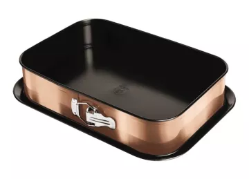 BERLINGERHAUS Forma s nepřilnavým povrchem 2v1 Rosegold Metallic Line 39x27x7,5cm BH-6474