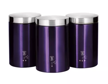 BERLINGERHAUS Dóza na potraviny sada 3 ks Purple Metallic Line BH-6827