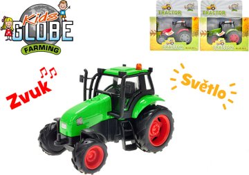 Teddies Traktor kovový 12 cm - světelné a zvukové efekty