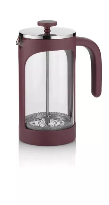 Konvička na kávu french press Verona červená 1l