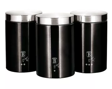 BERLINGERHAUS Dóza na potraviny sada 3 ks Royal Black Collection BH-6296