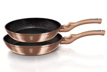 BERLINGERHAUS Pánev s mramorovým povrchem sada 2 ks Rosegold Metallic Line BH-1611