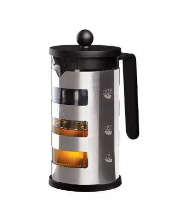 BERLINGERHAUS Konvice na čaj a kávu french press 600 ml Black Silver Collection BH-7806