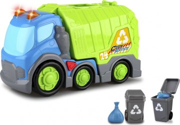 Wiky Vehicles Kiddy Auto popelářské s efekty 31 cm 2 ks popelnice