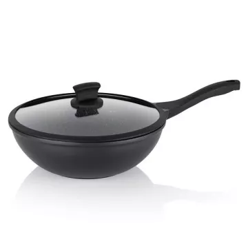 Wok Stella Nova litý hliník černý 10,0cm 30,0cm 5,0l