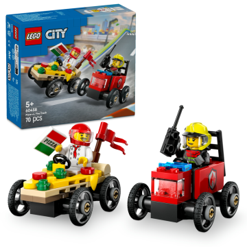 LEGO® City 60458 Závodní balíček: Rozvoz pizzy vs. hasičské auto