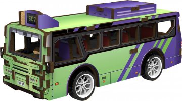 Wiky kreativita 3D puzzle dřevěné - Autobus 14 cm