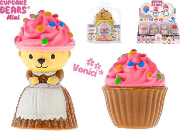 Cupcake mini medvídek 6cm vonící v blistru 12druhů 24ks v DBX