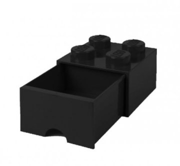 LEGO úložný box 4 s šuplíkem - černá