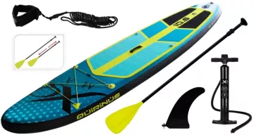 Paddleboard pádlovací prkno 320 cm s kompletním příslušenstvím, modrozelená